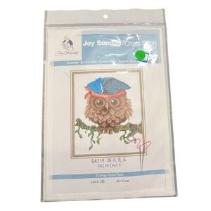 Owl Cross Stitch Craft Kit Full Joy Sunday Pirate Hat Owl 5 36219 14 Ct‎ NEW